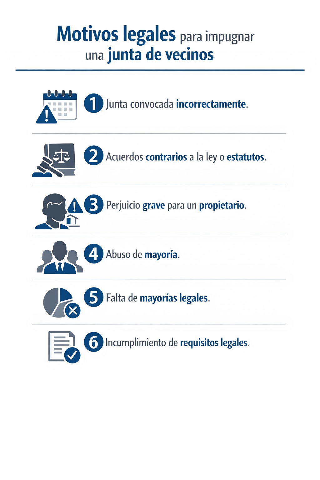 Motivos para impugnar una junta de vecinos