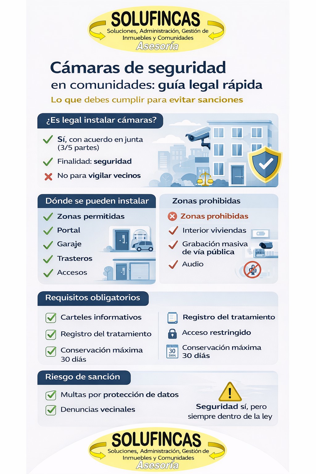 Infografía sobre las cámaras de seguridad en las comunidades de vecinos