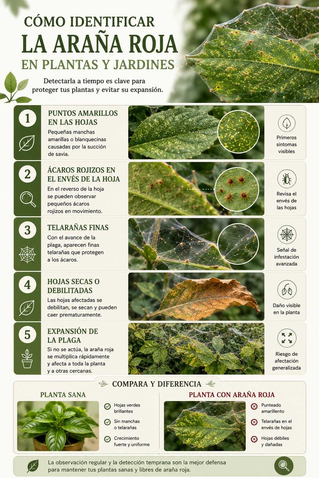 Infografía sobre cómo identificar a la araña roja